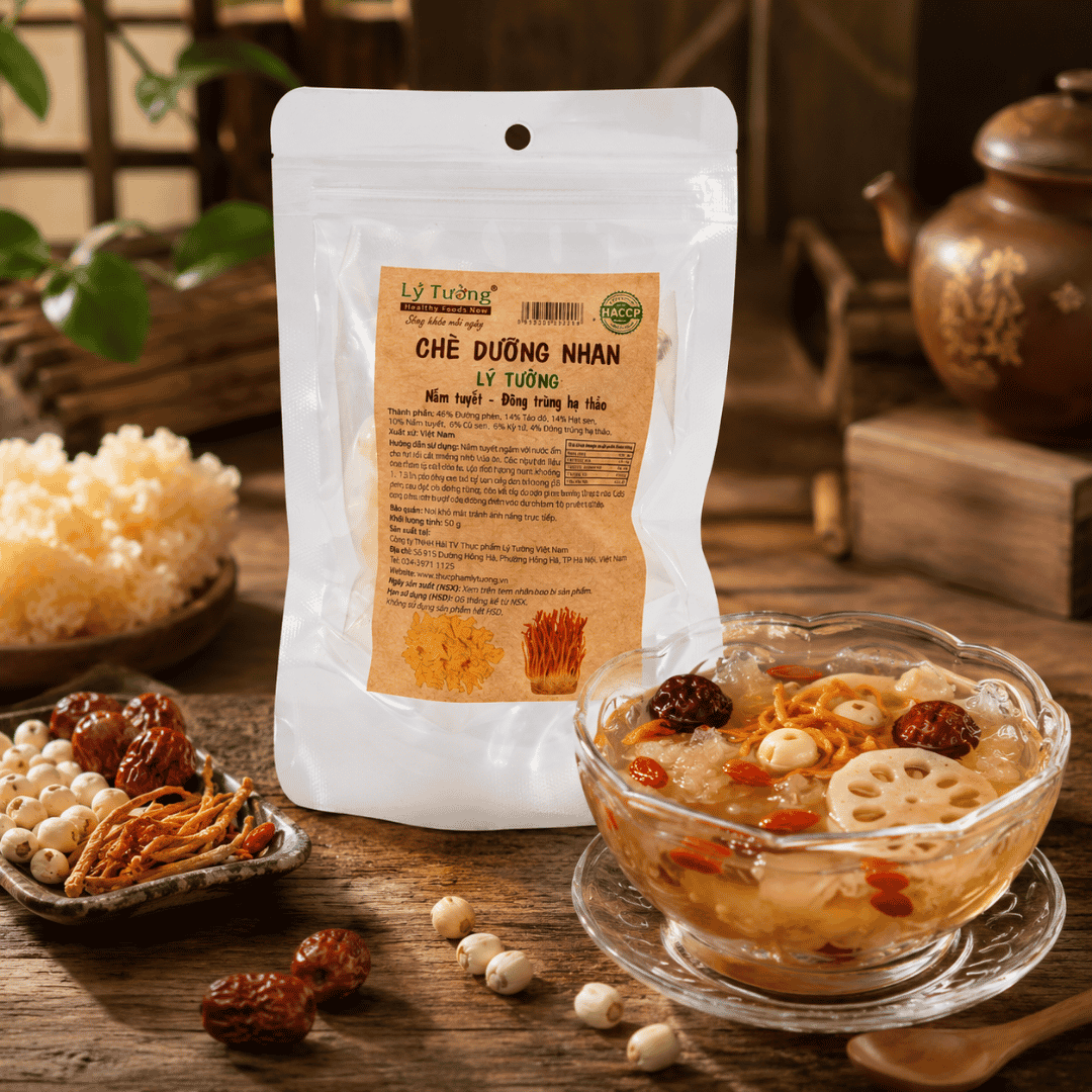 Chè Dưỡng Nhan Lý Tưởng Nấm Tuyết - Đông Trùng Hạ Thảo 50g - Ảnh 2