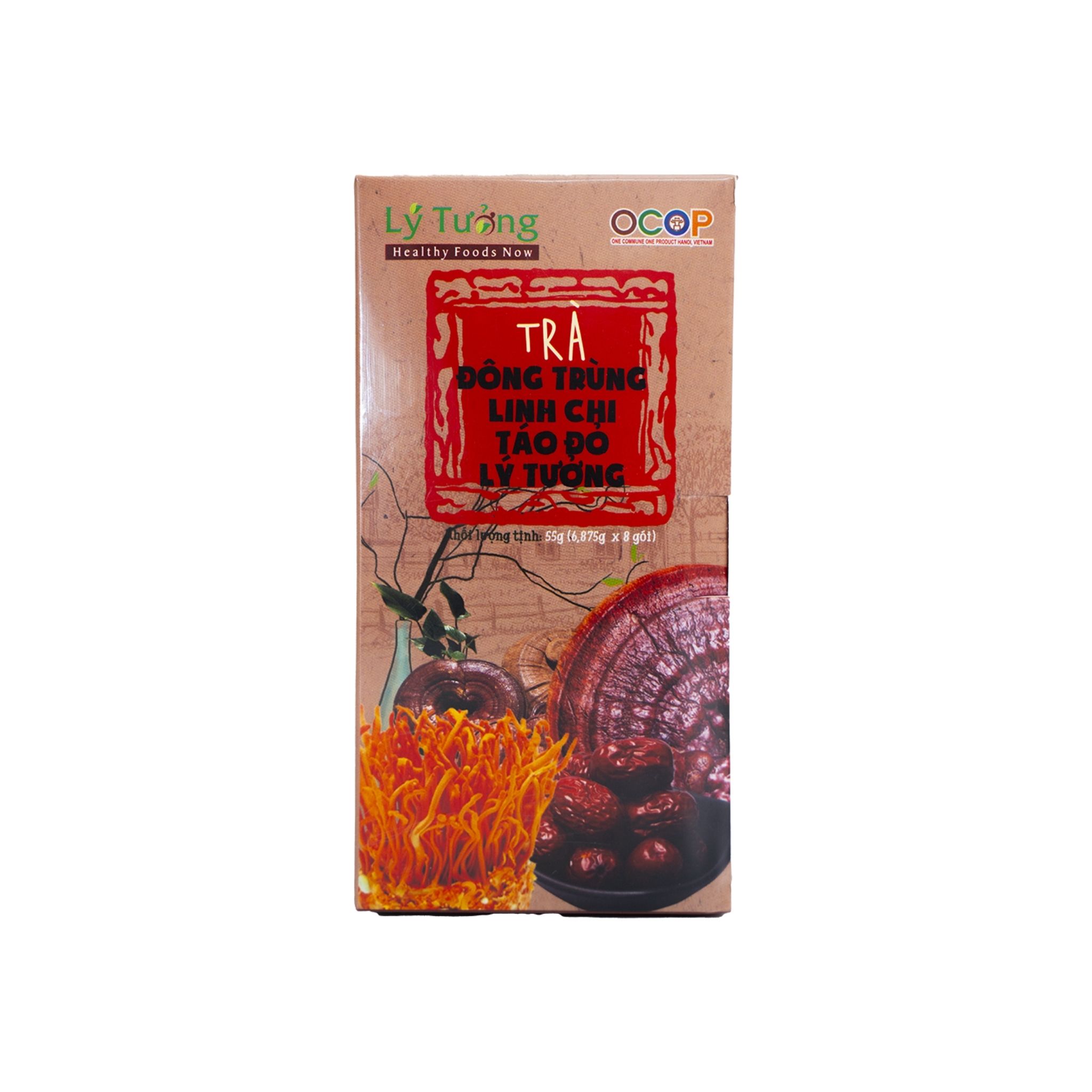 Trà Đông Trùng Linh Chi Táo Đỏ Lý Tưởng 55g - Ảnh 2