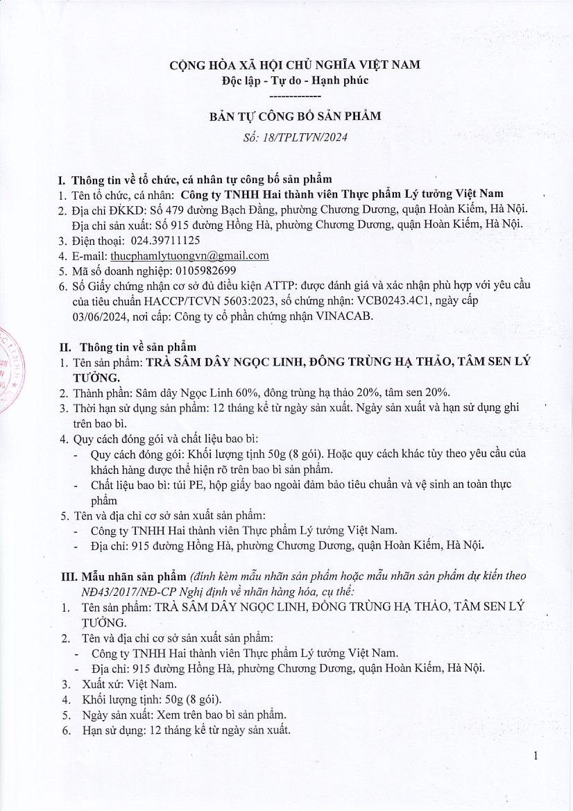 Trà Sâm Dây Ngọc Linh, Đông Trùng Hạ Thảo, Tâm Sen Lý Tưởng 55g - Ảnh 8