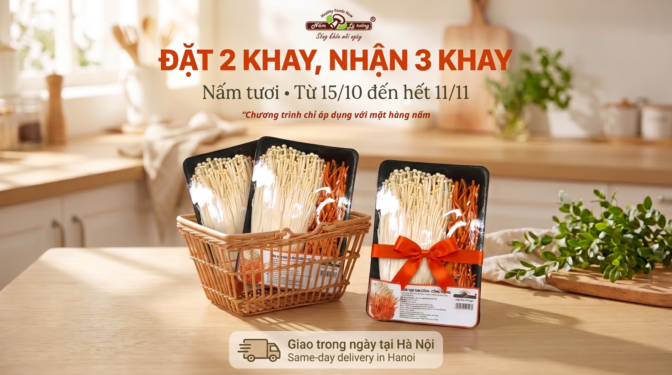 Chương trình mua 2 tặng 1 nấm tươi